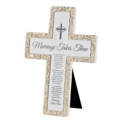 2pk -Tabletop Cross Marriage Takes Three Poem - (Pack of 2) 2pk -Tabletop Cross Marriage Takes Three Poem - (Pack of 2)