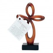 2pk -Resin Wood Eternal Cross Figurine - (Pack of 2)