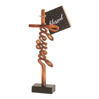 2pk -Tabletop Cross Blessed Resin 7 3/8H - (Pack of 2) 2pk -Tabletop Cross Blessed Resin 7 3/8H - (Pack of 2)