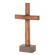 CRS TTOP WOOD LOOK CROSS RSN 11.75"H CRS TTOP WOOD LOOK CROSS RSN 11.75"H