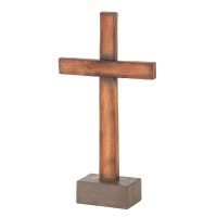 CRS TTOP WOOD LOOK CROSS RSN 11.75"H