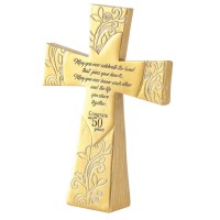 2pk -Tabletop Cross Celebrate 50 Years Resin - (Pack of 2) 2pk -Tabletop Cross Celebrate 50 Years Resin - (Pack of 2)