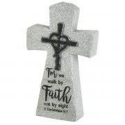 2pk -Tabletop Cross Faith 2Cor.5:7 Resin 7in - (Pack of 2) 2pk -Tabletop Cross Faith 2Cor.5:7 Resin 7in - (Pack of 2)