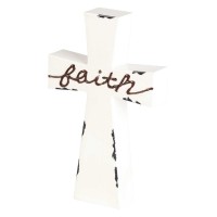 2pk -Tabletop Cross Faith Enamel-look 7h - (Pack of 2)