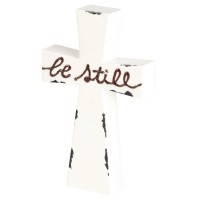 2pk -Tabletop Cross Be Still Enamel-look 7h - (Pack of 2)