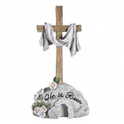 2pk -Tabletop Cross On Stone He Is Risen 7.5H - (Pack of 2) 2pk -Tabletop Cross On Stone He Is Risen 7.5H - (Pack of 2)