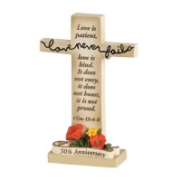 3pk -Tabletop Cross 50th Anniversary LOVE - Pack of 3
