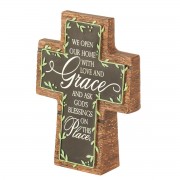 2pk -Tabletop Cross We Open Our Home Resin 6H - (Pack of 2) 2pk -Tabletop Cross We Open Our Home Resin 6H - (Pack of 2)