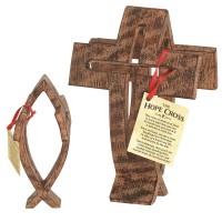 2pk -FIGR TTOP THE HOPE CROSS RSN 6"H - (Pack of 2)