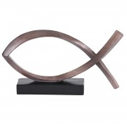Tabletop Figurine Fish Woodtone Brown Tabletop Figurine Fish Woodtone Brown