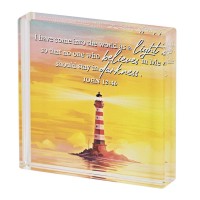 2pk -Tabletop Glass Lighthouse John 12:46 3x3 - (Pack of 2) 2pk -Tabletop Glass Lighthouse John 12:46 3x3 - (Pack of 2)