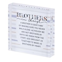 2pk -Tabletop Glass Brothers In Christ 3x3 - (Pack of 2) 2pk -Tabletop Glass Brothers In Christ 3x3 - (Pack of 2)
