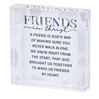 2pk -Tabletop Glass Friends In Christ 3x3 - (Pack of 2)