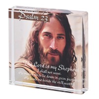 2pk -Tabletop Glass Psalm 23 3x3 - (Pack of 2)