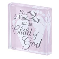2pk -Tabletop Glass Baby Pink Child Of God - (Pack of 2)