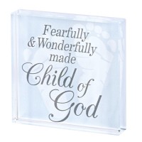 2pk -Tabletop Glass Baby Blue Child Of God - (Pack of 2)