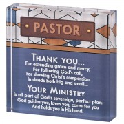 2pk -Tabletop Glass Plaque Pastor 3X3 - (Pack of 2) 2pk -Tabletop Glass Plaque Pastor 3X3 - (Pack of 2)