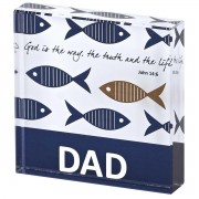 2pk -Tabletop Glass Plaque Dad God Is The Way - (Pack of 2) 2pk -Tabletop Glass Plaque Dad God Is The Way - (Pack of 2)