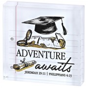 2pk -Tabletop Glass Plaque Grad Adventure - (Pack of 2) 2pk -Tabletop Glass Plaque Grad Adventure - (Pack of 2)