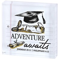 2pk -Tabletop Glass Plaque Grad Adventure - (Pack of 2)