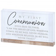 2pk -Tabletop Glass Plaque Communion John6:35 - (Pack of 2) 2pk -Tabletop Glass Plaque Communion John6:35 - (Pack of 2)