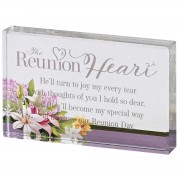 2pk -Tabletop Glass Plaque The Reunion Heart - (Pack of 2) 2pk -Tabletop Glass Plaque The Reunion Heart - (Pack of 2)