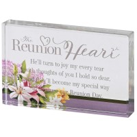 2pk -Tabletop Glass Plaque The Reunion Heart - (Pack of 2)
