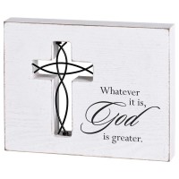 Tabletop Wire Plaque God Is Greater