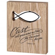 Tabletop Wire Plaque Cast Your Care Fish Tabletop Wire Plaque Cast Your Care Fish