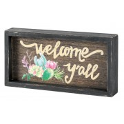 2pk -PLQ TTOP WELCOME Y'ALL MDF WOOD 9.5X4.75 - (Pack of 2)