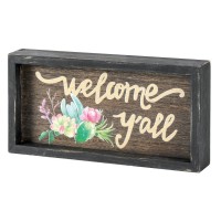 2pk -PLQ TTOP WELCOME Y'ALL MDF WOOD 9.5X4.75 - (Pack of 2) 2pk -PLQ TTOP WELCOME Y'ALL MDF WOOD 9.5X4.75 - (Pack of 2)