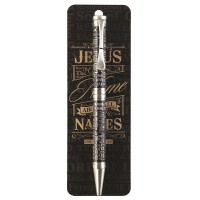 4pk -Pen Names Of Jesus Silver Black - Pack of 4