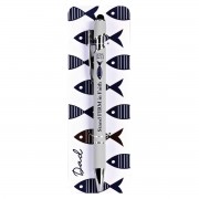 4pk -Pen Dad Stand Firm White Blue Fish - Pack of 4