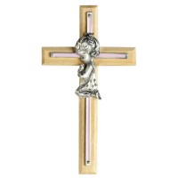 CRS WALL OAK W/SLV CROSS GIRL 6.75