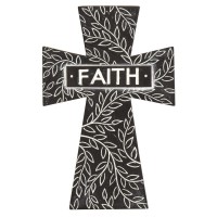 2pk -Wall Cross Faith Black Resin - (Pack of 2)