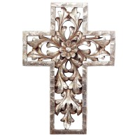 GOLD DECORATIVE RESIN WALL CROSS 12"