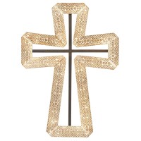 Wall Cross Stone Finish Resin Metal 12in Wall Cross Stone Finish Resin Metal 12in