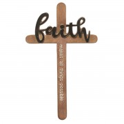 Wall Cross Faith Resin 9.5in