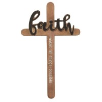 Wall Cross Faith Resin 9.5in