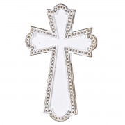 2pk -White Wash Resin Wall Cross 6.75H - (Pack of 2)