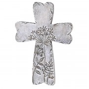 2pk -Gray Floral Resin Wall Cross 5.75H - (Pack of 2)