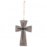 2pk -Brown Cross On Cross Resin Wall 5.25H - (Pack of 2)