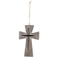 2pk -Brown Cross On Cross Resin Wall 5.25H - (Pack of 2)