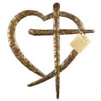 I Cross My Heart Wall Cross Bronze