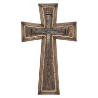 2pk -Wood Wall Cross 17" with Rope Accent - (Pack of 2) 2pk -Wood Wall Cross 17" with Rope Accent - (Pack of 2)