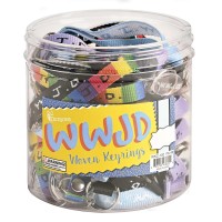 48pk -Keyring WWJD 4 Assorted Colors - Pack of 48