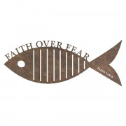 Wall Hanging Metal Fish Faith Over Fear