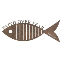 Wall Hanging Metal Fish Faith Over Fear