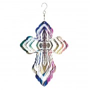Wind Spinner Cross Multi Color 12in