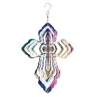 Wind Spinner Cross Multi Color 12in